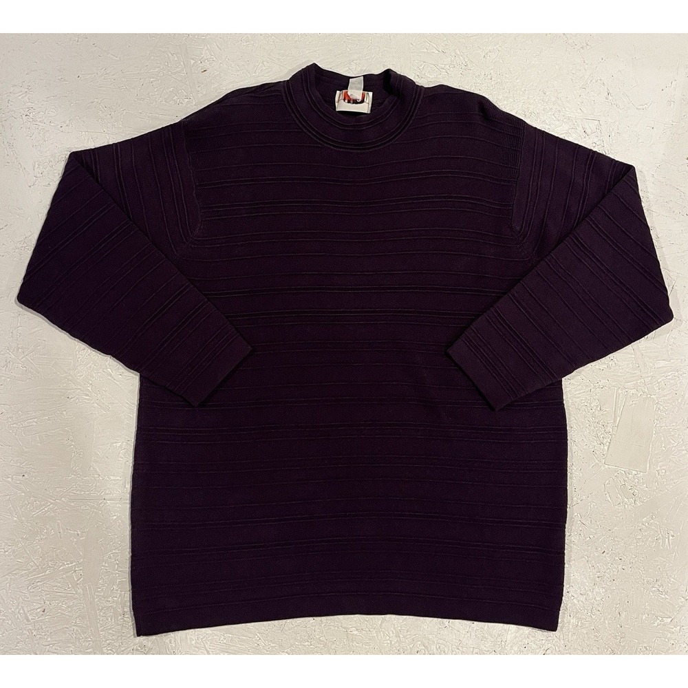 Vintage Talbots Petites Sweater 3D Knit Purple Womens Size PL Large Comfort